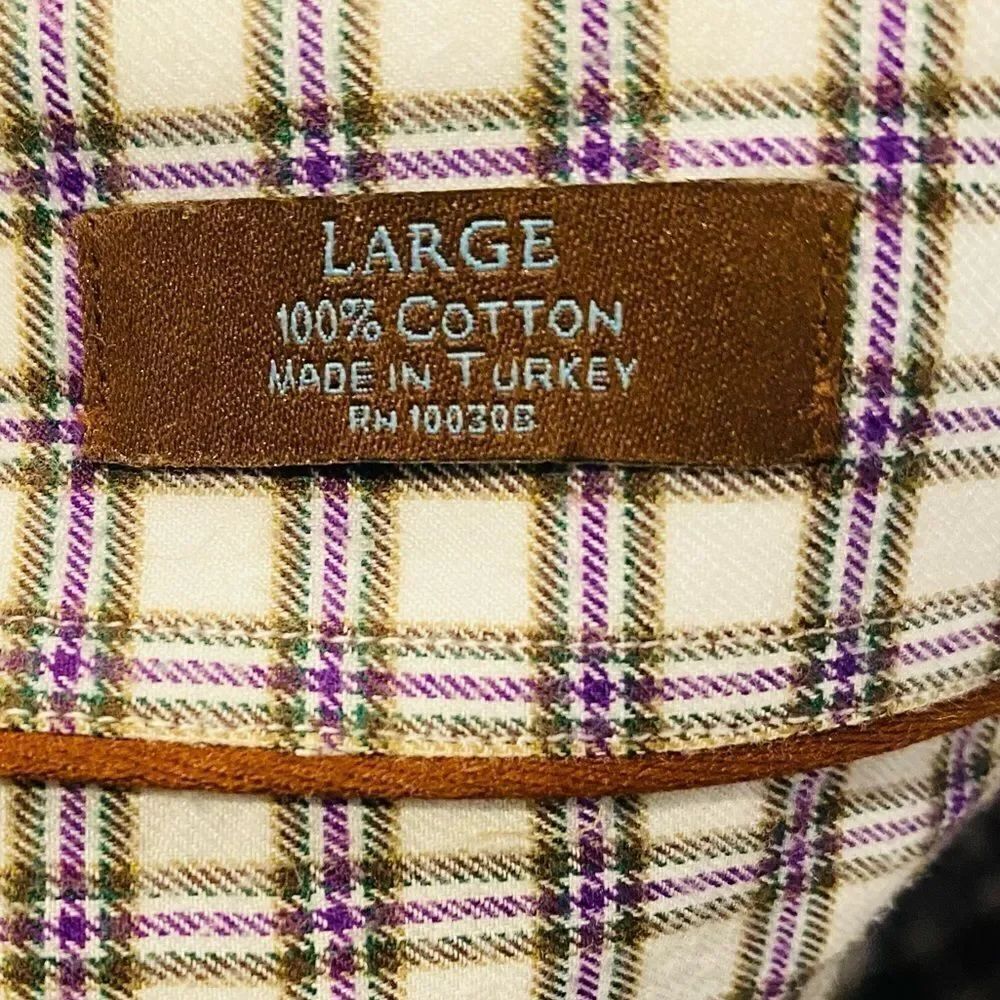 Peter Millar Button Front Plaid Shirt Size Large - Picture 4 of 5